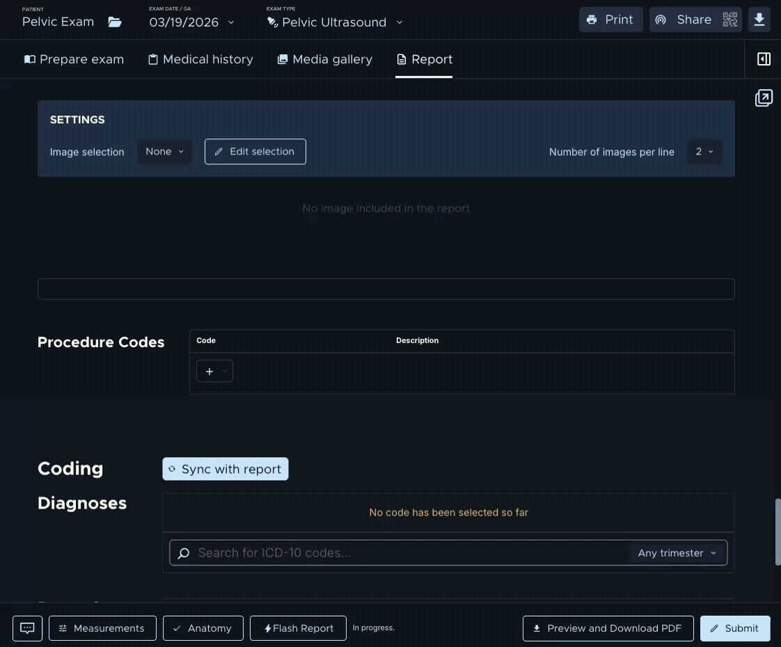 Add images from report