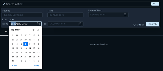 Search w calendar
