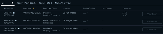 Sonographer Dashboard config